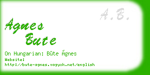 agnes bute business card